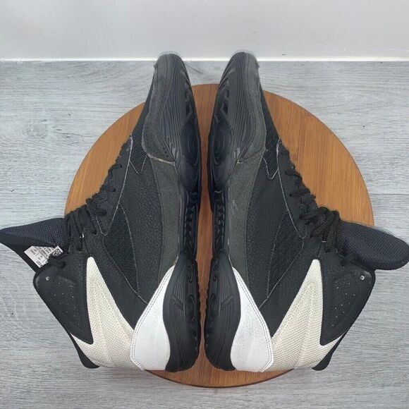 Asics Men's Sz 13 Matflex 6 1081A021 Black White Lace Up Mid Top Wrestling Shoes - Picture 7 of 9